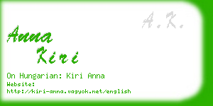 anna kiri business card